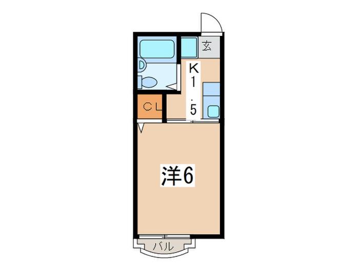 サンビィレジ(1K/1階)の間取り写真