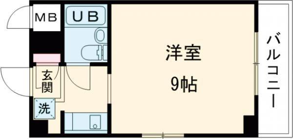 セントポーリア(1K/1階)の間取り写真