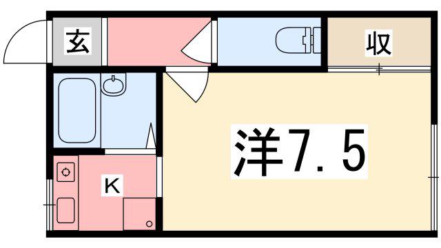 アルスランフラット(1K/2階)の間取り写真