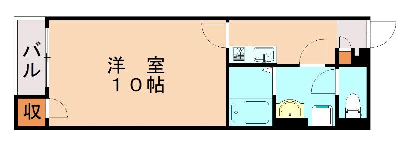 クレイノリアン K(1K/1階)の間取り写真
