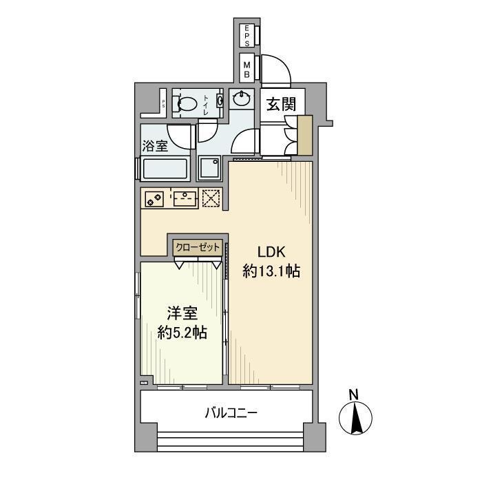 ディナック八王子(1LDK/4階)の間取り写真