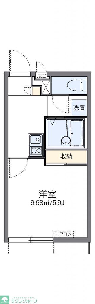 レオパレス西尾久(1K/1階)の間取り写真
