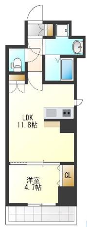 L-IDEA OTEMAE(1LDK/15階)の間取り写真