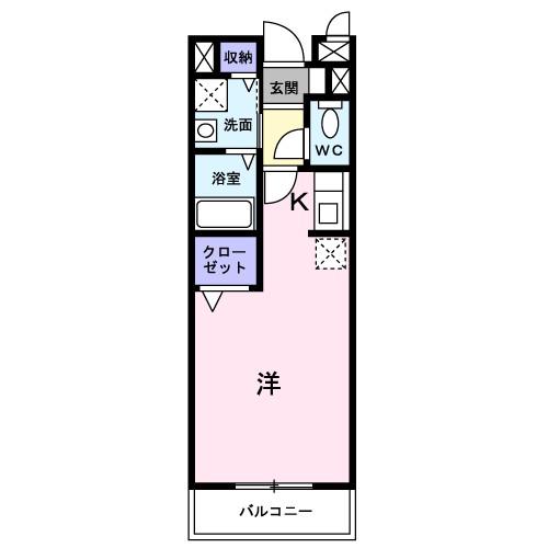 カーサセレッソ(ワンルーム/2階)の間取り写真