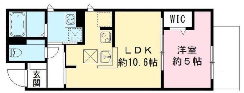 BONHEUR K(1LDK/1階)の間取り写真