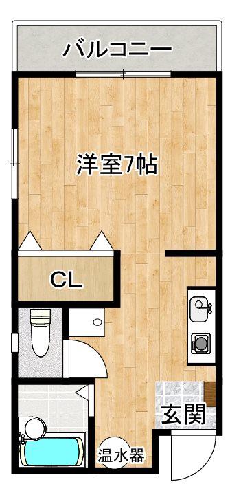 セシルハイム(ワンルーム/2階)の間取り写真