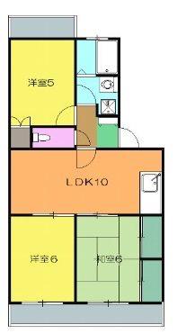 ぱーくたうんルナII(3LDK/1階)の間取り写真