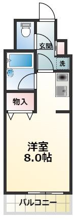 スターマイン生田(1K/3階)の間取り写真