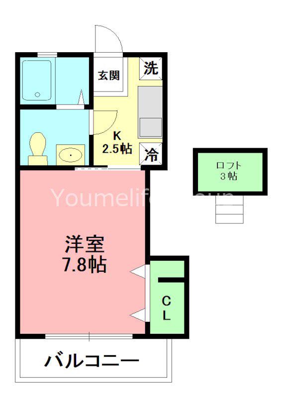 クリプト和(1K/1階)の間取り写真