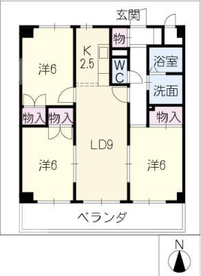 トゥールヴァンテアン(3LDK/4階)の間取り写真