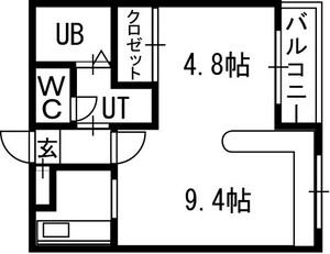 ホークメゾン札幌2号館(1LDK/2階)の間取り写真