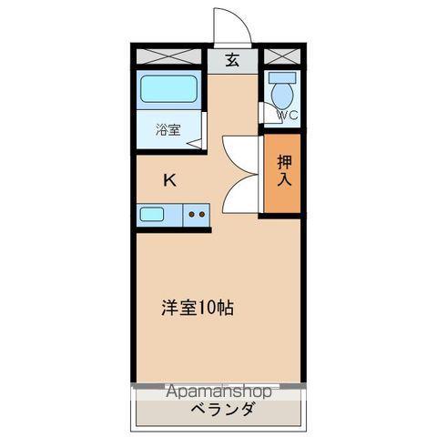 オグラヒルズIII(ワンルーム/2階)の間取り写真
