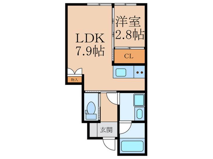 苅田アパート(1LDK/1階)の間取り写真