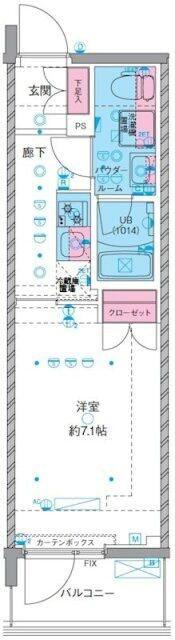 GENOVIA横浜石川町(1K/4階)の間取り写真