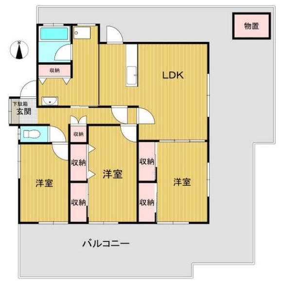 ハイツ松本(3LDK/4階)の間取り写真
