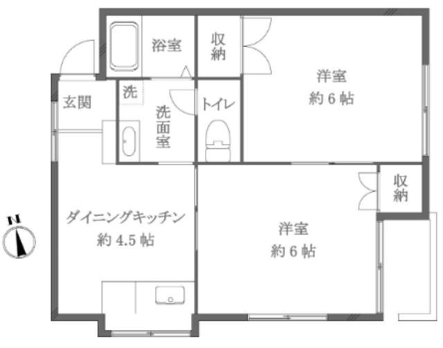 メゾン慶(2DK/1階)の間取り写真