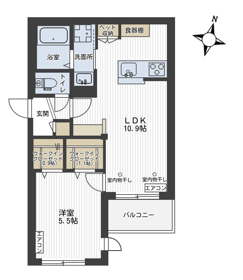 ルクールメゾン(1LDK/2階)の間取り写真