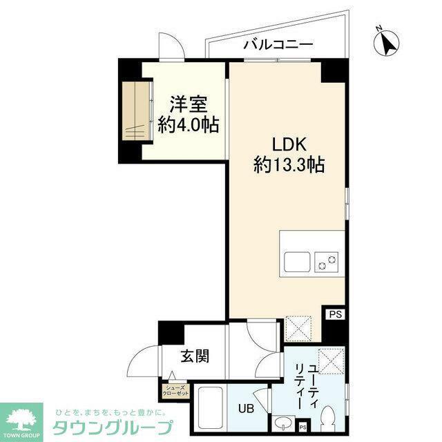 テラス・エクラ(1LDK/4階)の間取り写真