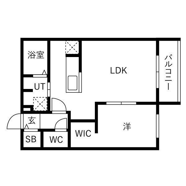 マレッセエクラ桑園(1LDK/2階)の間取り写真