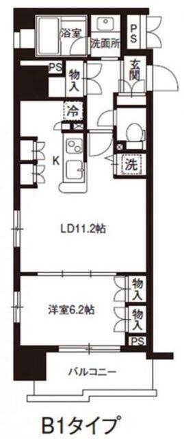 レジディア御茶ノ水(1LDK/13階)の間取り写真