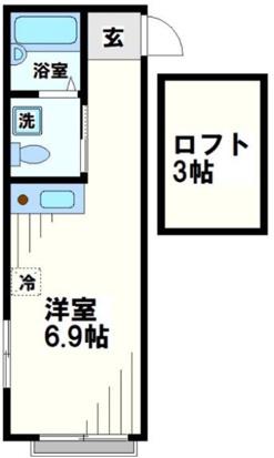 ジャミー白楽(ワンルーム/1階)の間取り写真