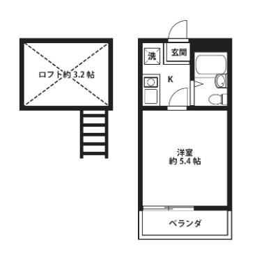 オッコーララさがみ野 8(1K/1階)の間取り写真