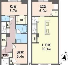 SHAMAISONW(3LDK/1階)の間取り写真