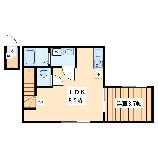 ヴィノシティ 柏2(1LDK/2階)の間取り写真