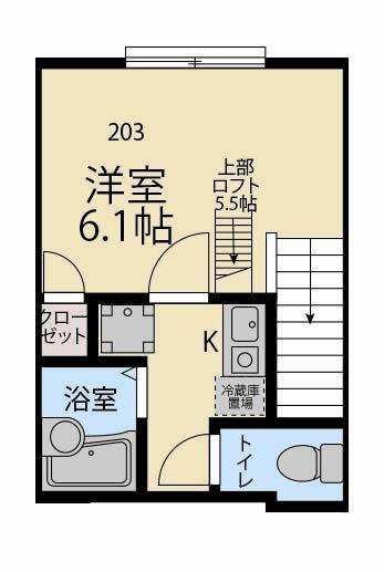 サンプレイス用賀(1K/2階)の間取り写真