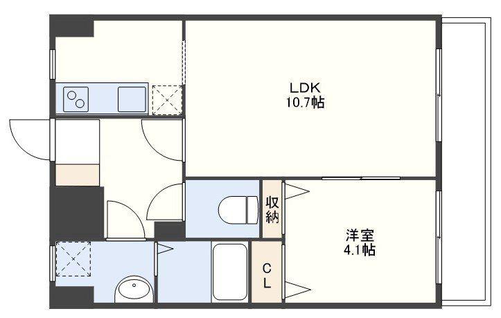 THE RESIDENCE PARK佐賀駅南II(1LDK/3階)の間取り写真