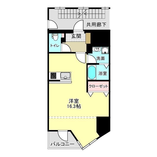 アマネ ウエスト(ワンルーム/2階)の間取り写真