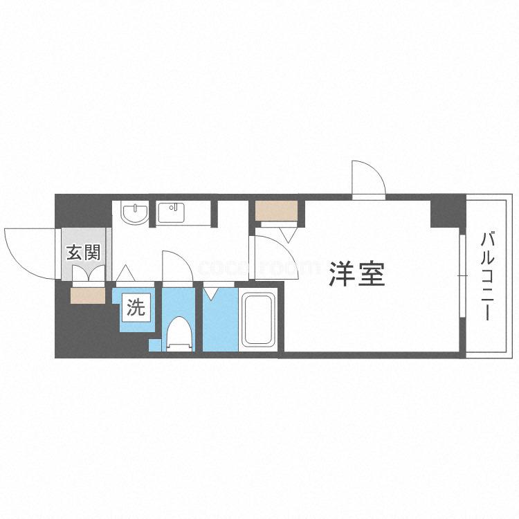 プレサンス堺筋本町フィリア(1K/6階)の間取り写真