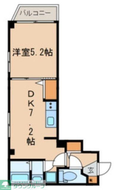 ビートル(1DK/1階)の間取り写真
