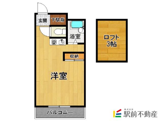 ガーデンプレイス太宰府(ワンルーム/1階)の間取り写真