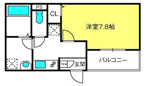ジーメゾンリトスメラン見沼(1K/3階)の間取り写真