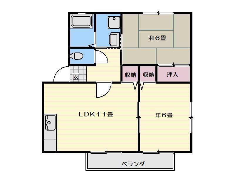 ソレジオ・ボナールII(2LDK/1階)の間取り写真