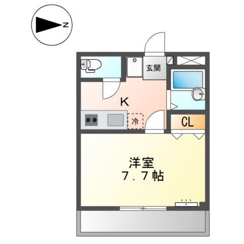 ディアドリーム(1K/2階)の間取り写真