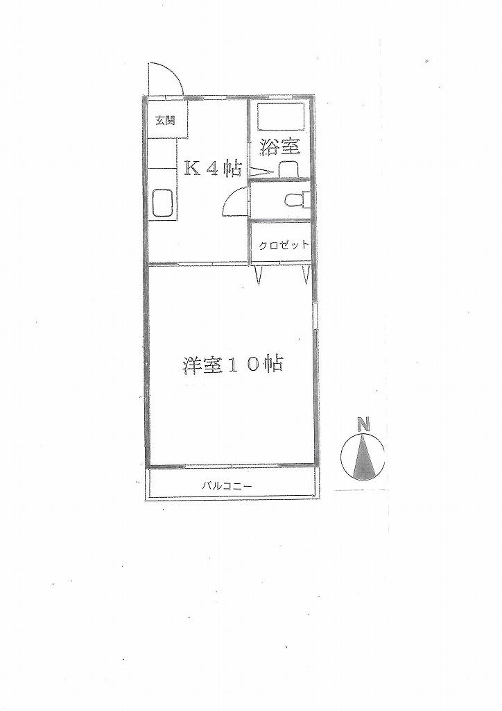 メゾン湘南(1K/2階)の間取り写真
