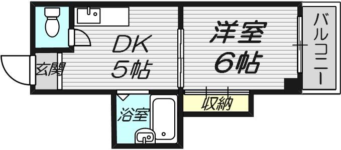 ベストレジデンス今里駅前(1DK/4階)の間取り写真