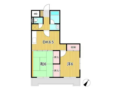 三協ビル(2DK/4階)の間取り写真