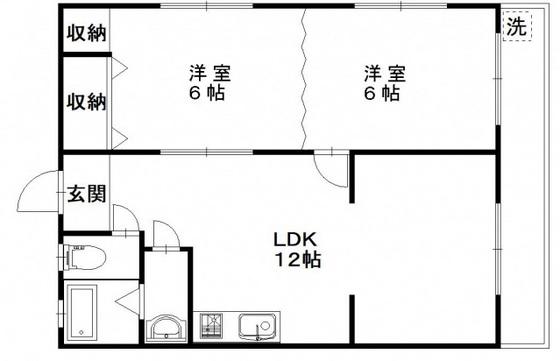 仲野マンション(3LDK/3階)の間取り写真