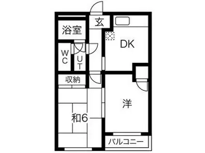 コーポラス市川(2DK/3階)の間取り写真