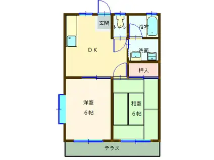 エクセルハイツ(2DK/1階)の間取り写真