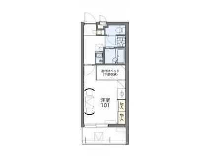 ウィンドヒル(1K/1階)の間取り写真