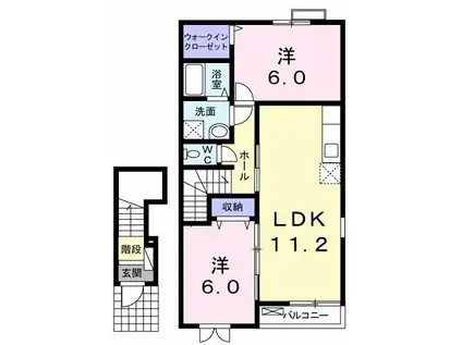 セイバリーレジデンス(2LDK/2階)の間取り写真