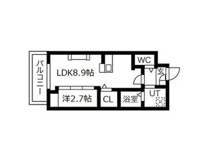 ALMO CASA三国ケ丘(1LDK/4階)の間取り写真