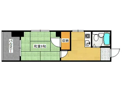 大可ビル(1DK/5階)の間取り写真