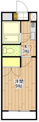 リュバン ヴェール(1K/2階)の間取り写真