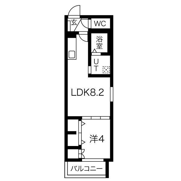 F ASECIA RIO(1LDK/1階)の間取り写真