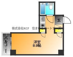 オーハシビル(ワンルーム/6階)の間取り写真